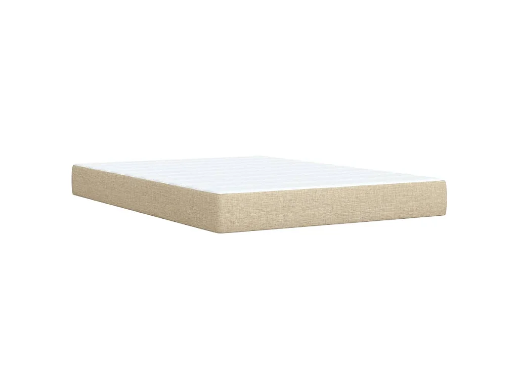 Giroletto a Molle con Materasso Crema 160x200 cm in Tessuto
