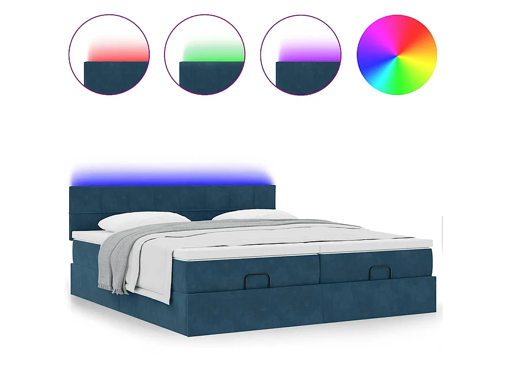 Struttura Letto Pouf con Materassi 180x200 cm Velluto