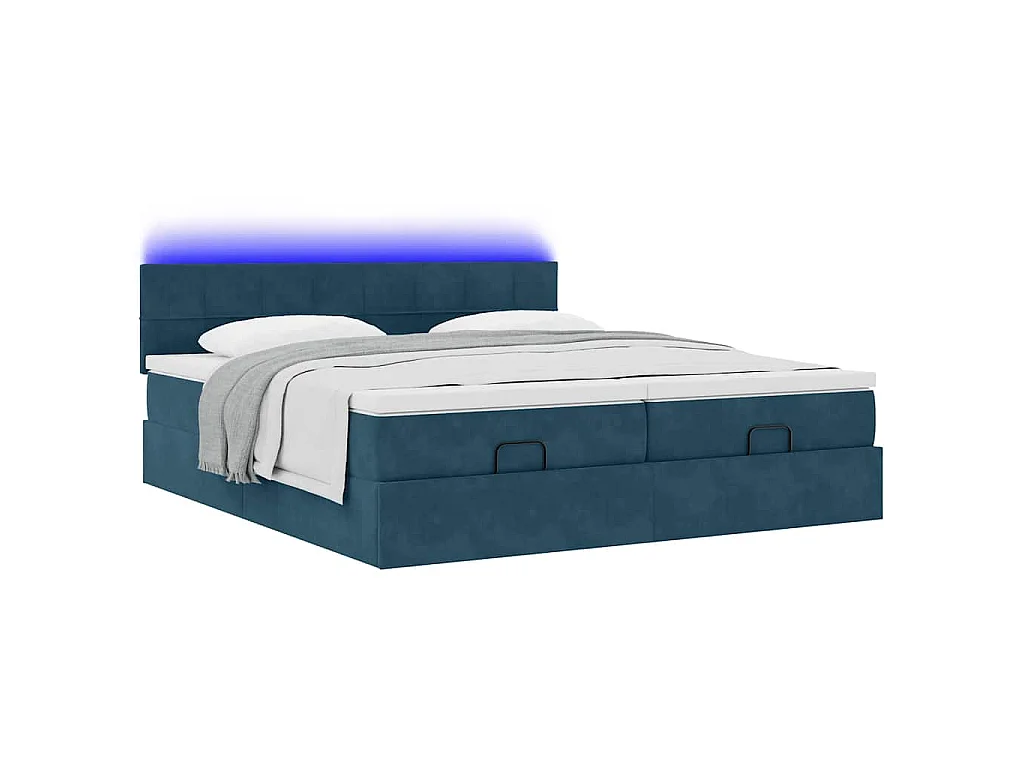 Struttura Letto Pouf con Materassi 180x200 cm Velluto