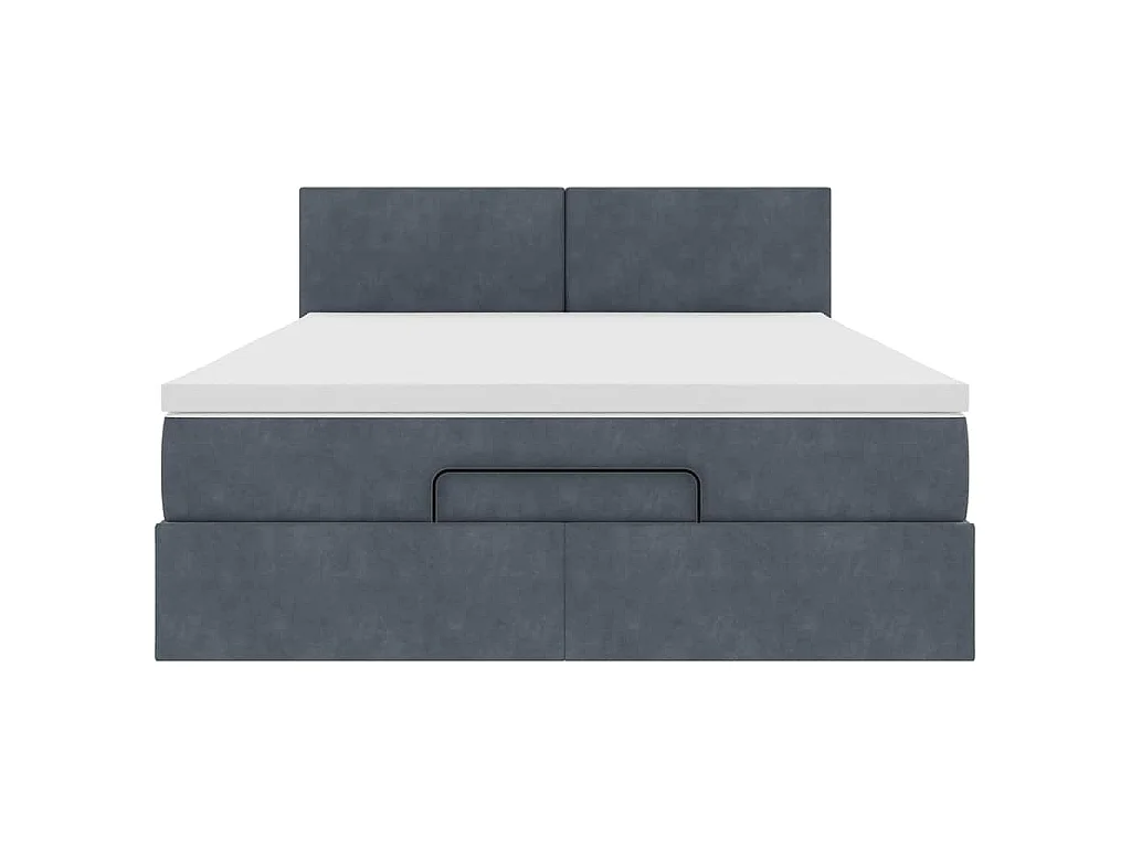 Estructura cama otomana con colchón gris oscuro 140x200cm