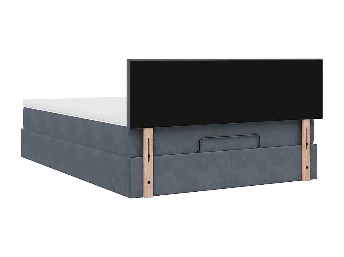 Estructura cama otomana con colchón gris oscuro 140x200cm