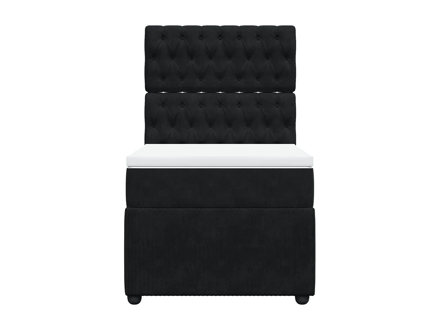 Boxspringbett mit Matratze Schwarz 90x200 cm Samt