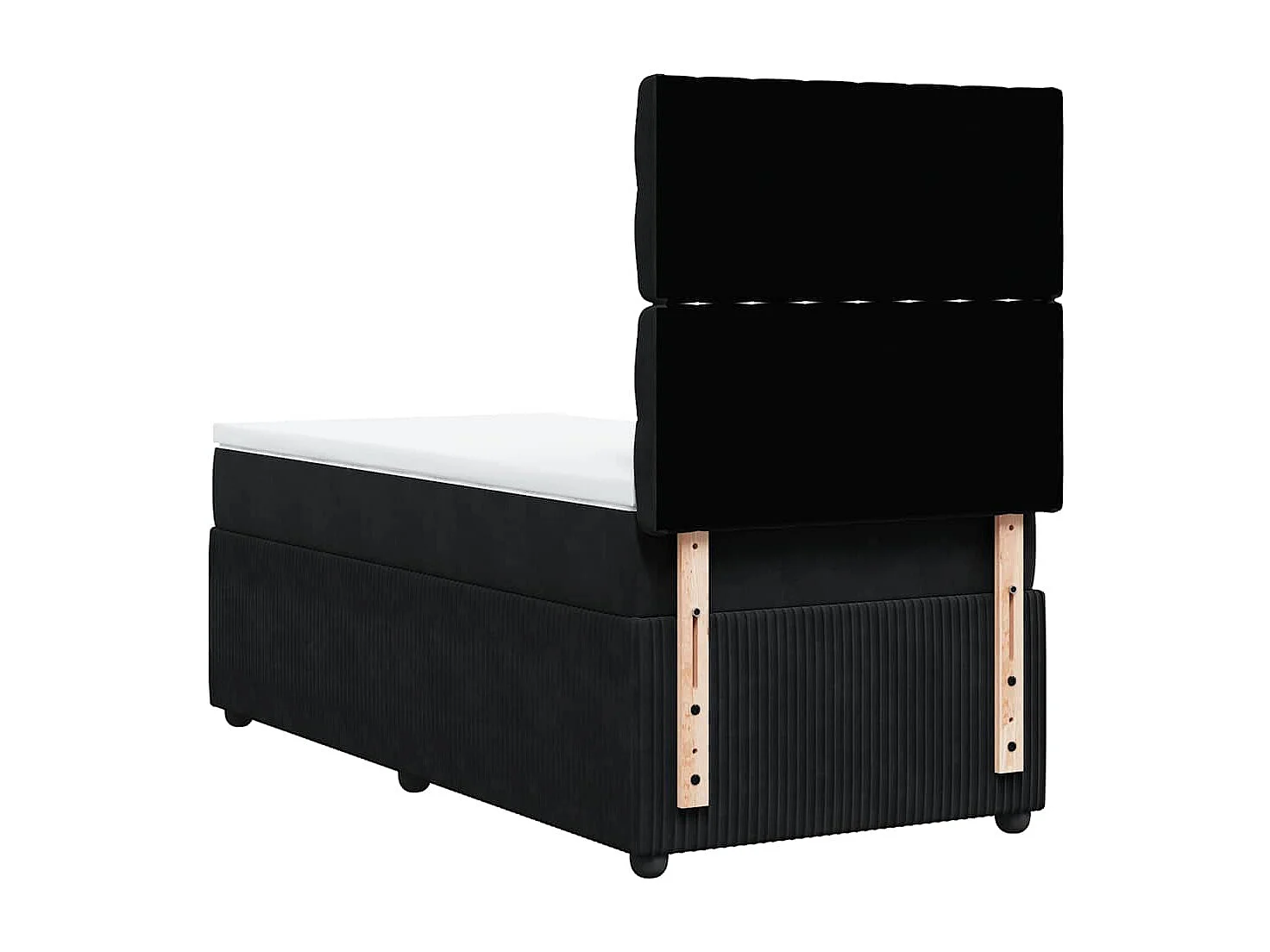 Boxspringbett mit Matratze Schwarz 90x200 cm Samt