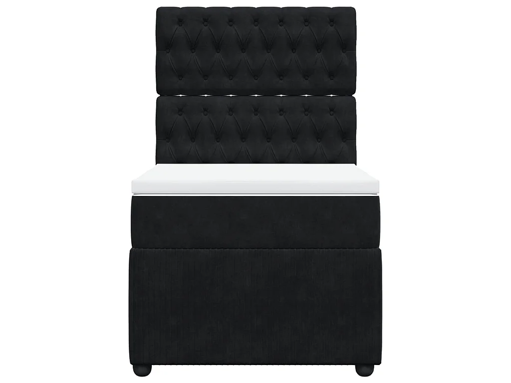 Boxspringbett mit Matratze Schwarz 90x200 cm Samt