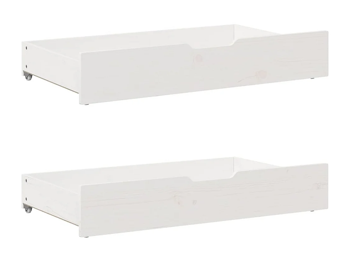 Massivholzbett mit Schubladen Weiß 140x200 cm Kiefer