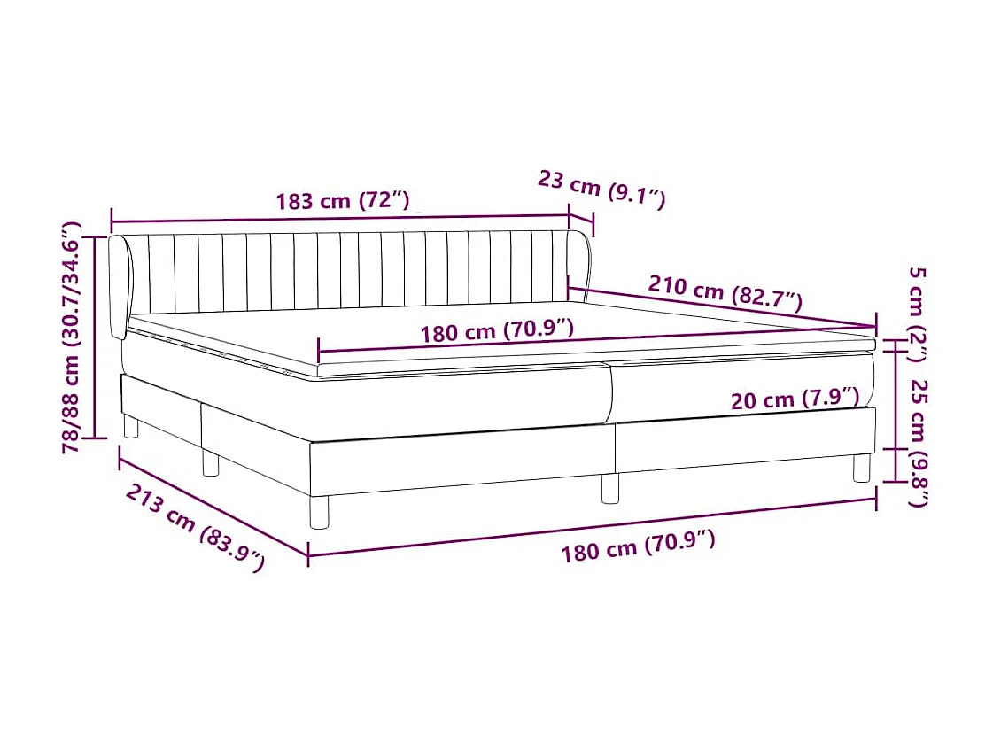 Sommier à lattes de lit avec matelas rose 180x210 cm velours