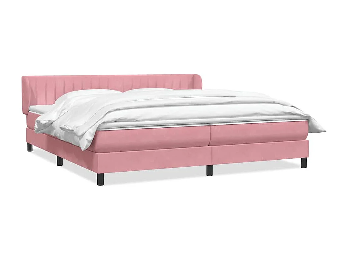 Boxspring met matrassen fluweel roze 180x210 cm
