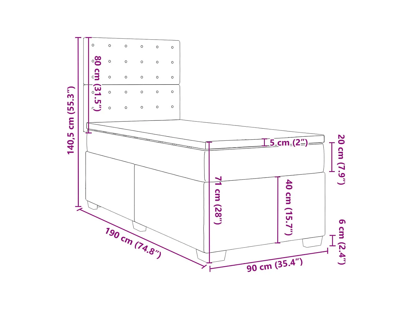 Sommier à lattes de lit avec matelas Vert foncé 90x190 cm