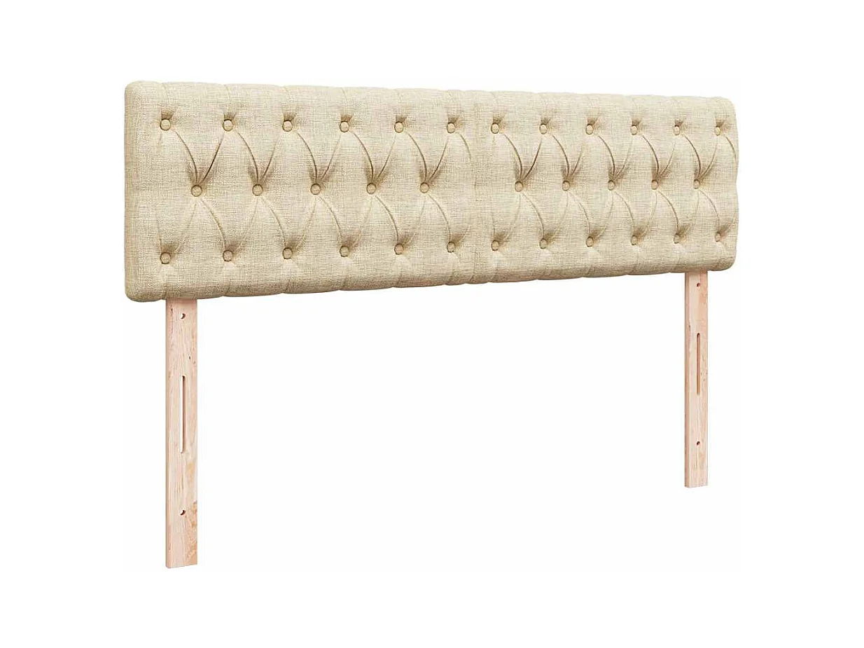 Lit ottoman avec matelas crème 140x200 cm tissu
