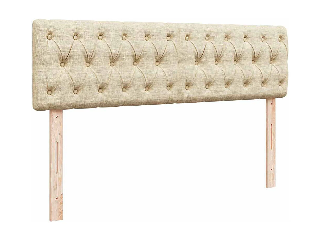 Lit ottoman avec matelas crème 140x200 cm tissu