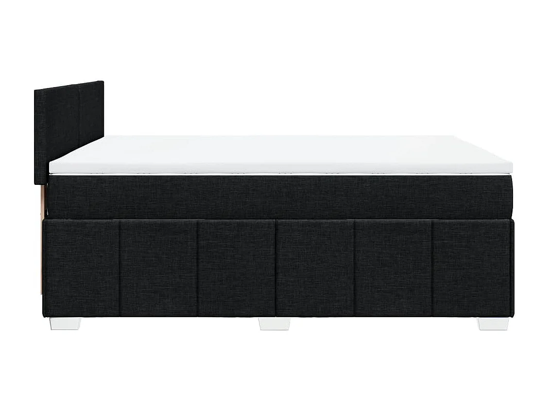 Sommier à lattes de lit avec matelas Noir 160x200 cm Tissu