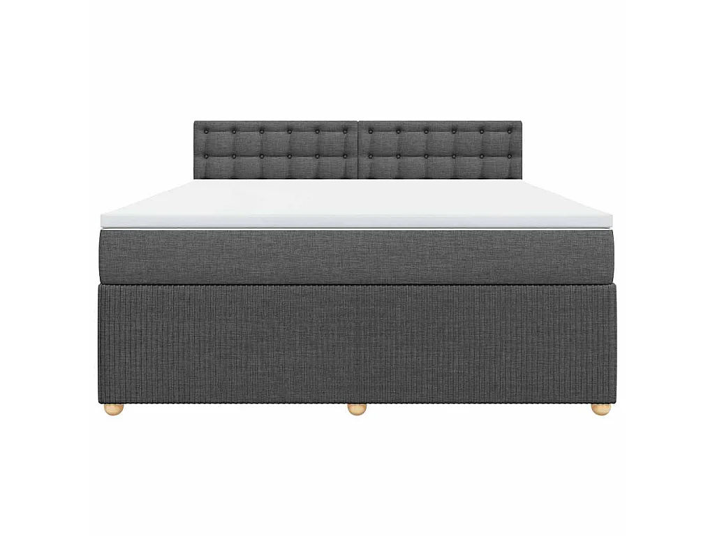 Sommier à lattes de lit avec matelas Gris foncé 180x200cm Tissu