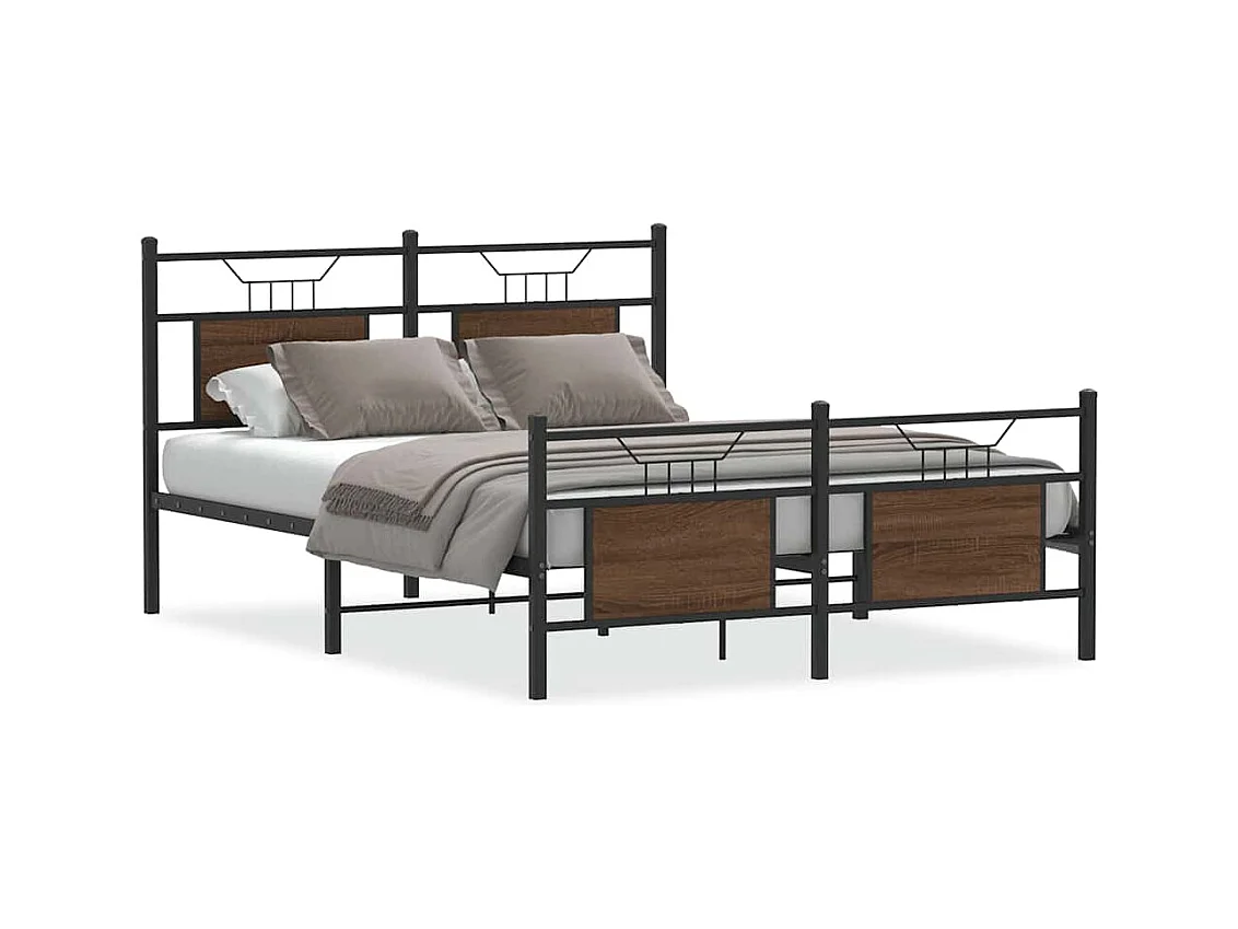 Cadre de lit sans matelas chêne marron 140x200 cm