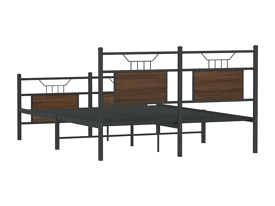 Bedframe zonder matras bewerkt hout bruin eikenkleur 140x200 cm