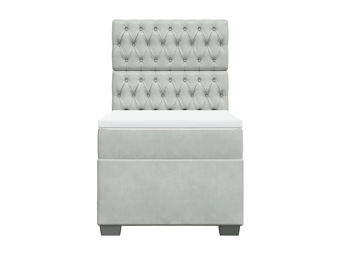 Boxspringbett mit Matratze Hellgrau 90x190 cm Samt