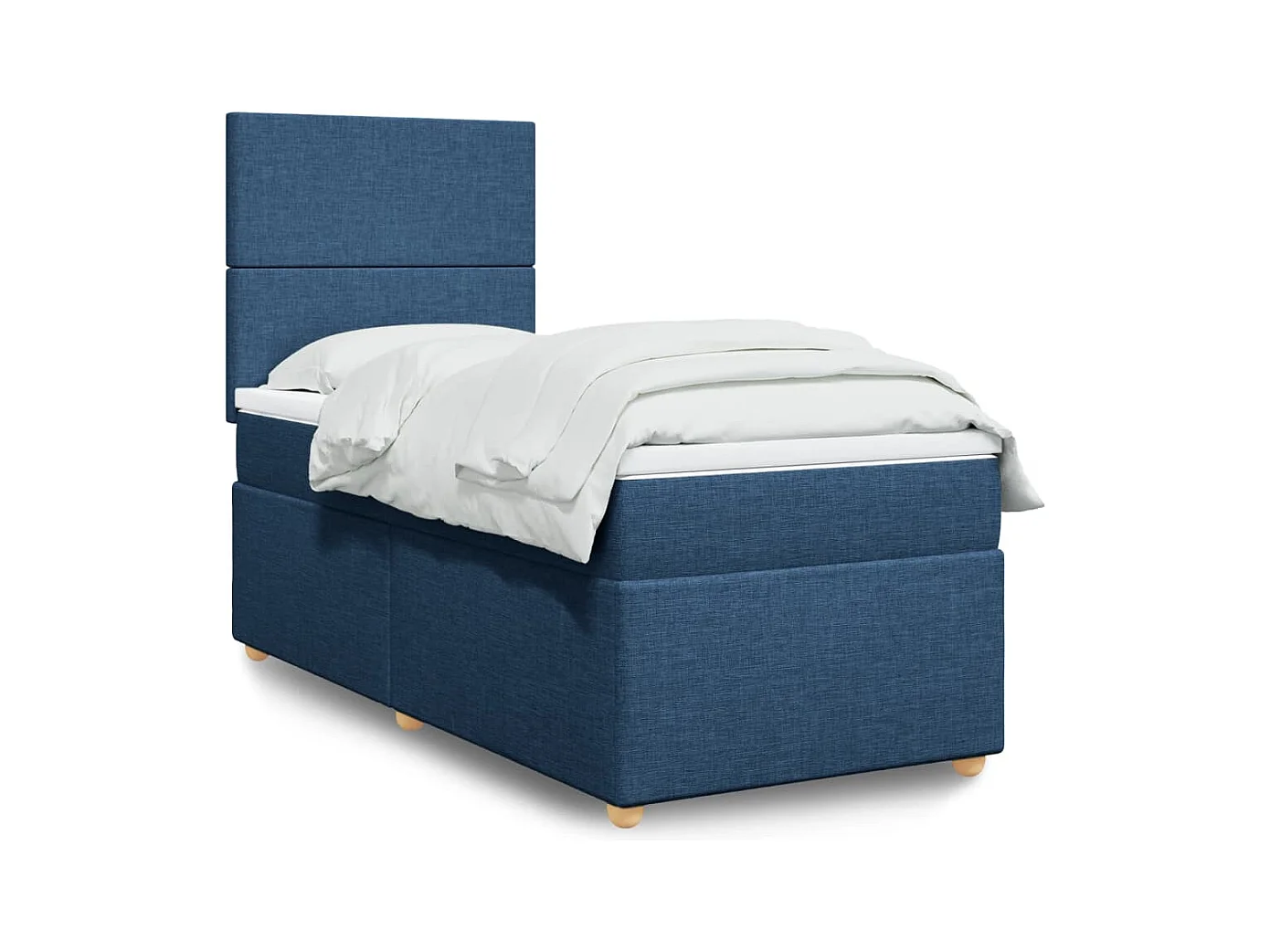 Boxspringbett mit Matratze Blau 90x200 cm Stoff