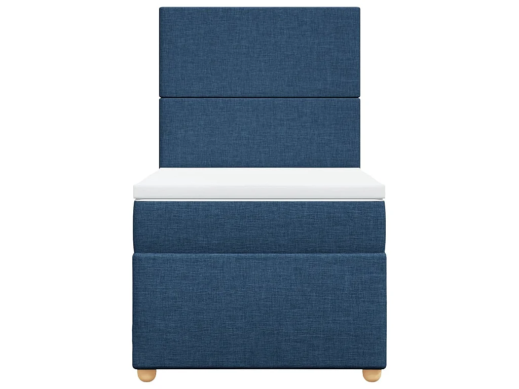 Cama com molas/colchão 90x200 cm tecido azul