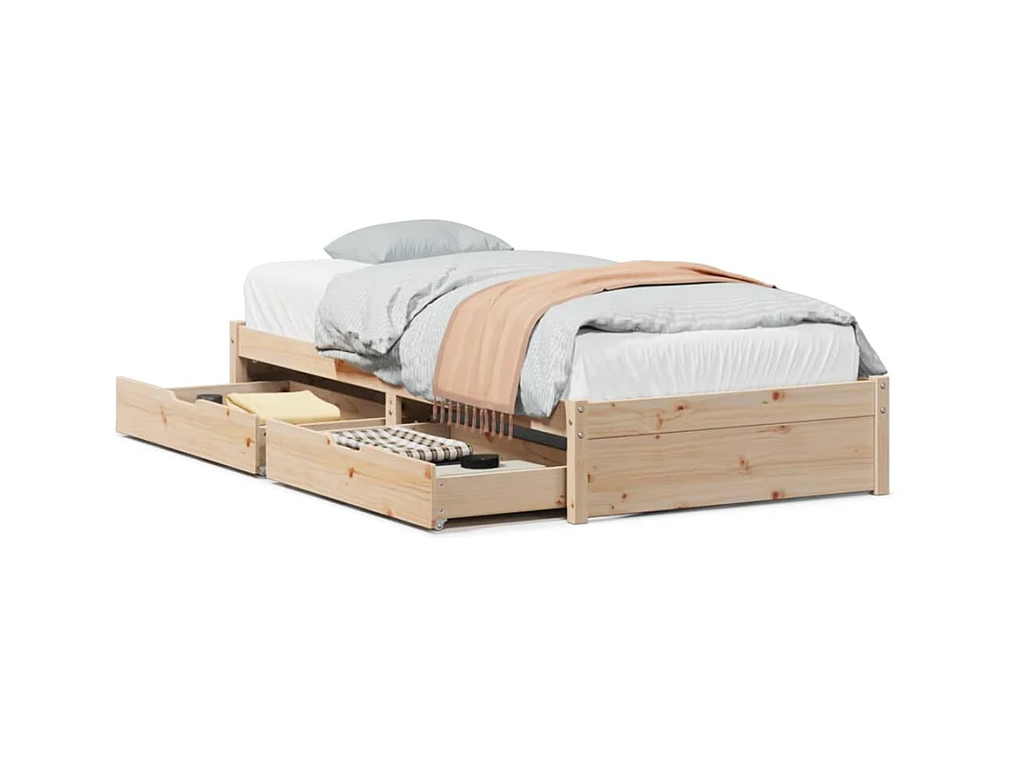 Cadre de lit sans matelas 90x200 cm bois de pin massif