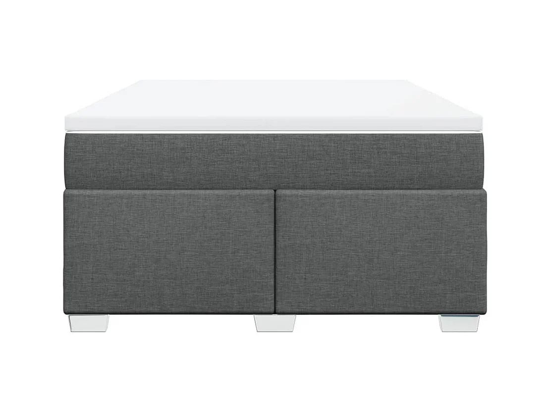 Sommier à lattes de lit avec matelas Gris foncé 160x200cm Tissu