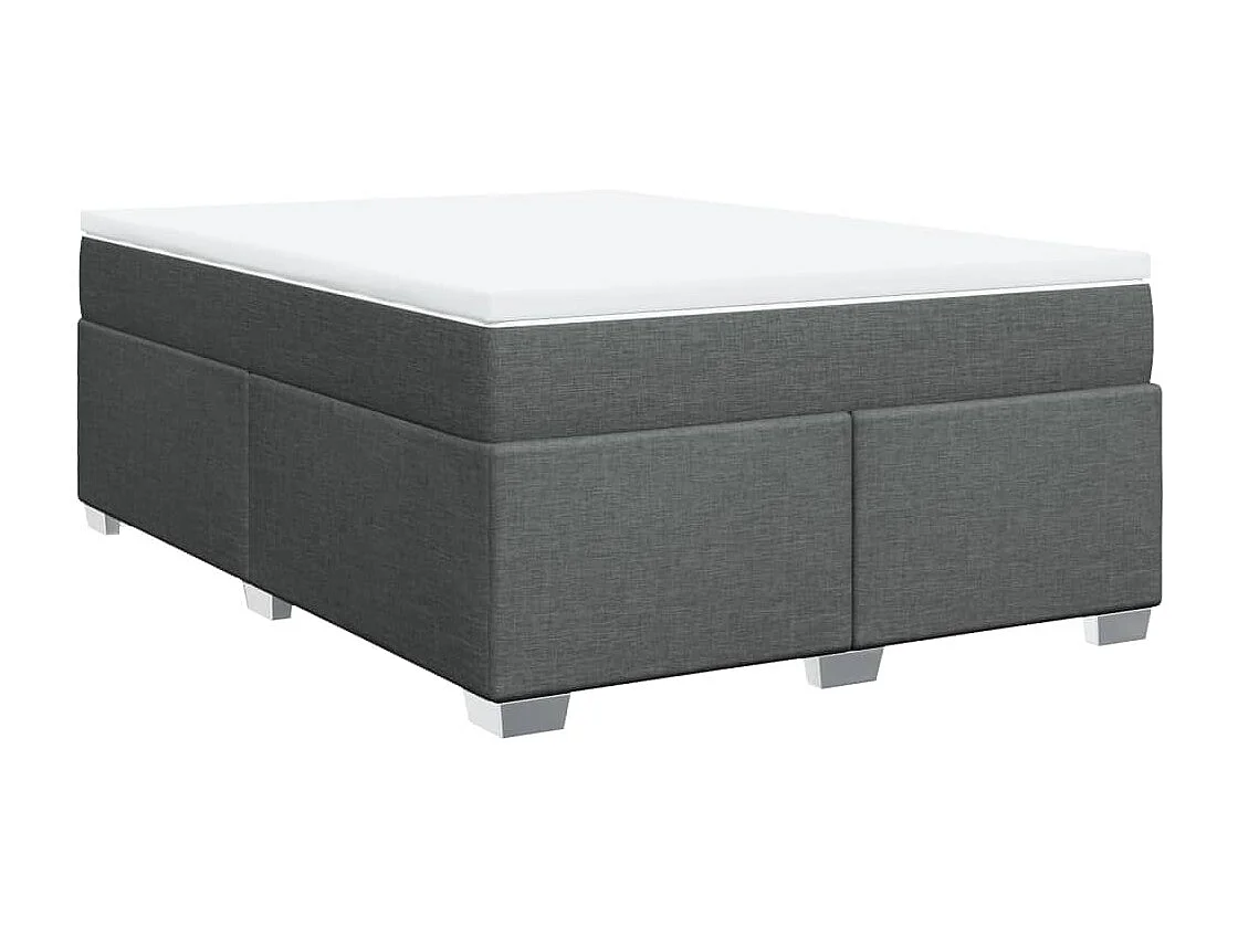Cama box spring con colchón tela gris oscuro 160x200 cm