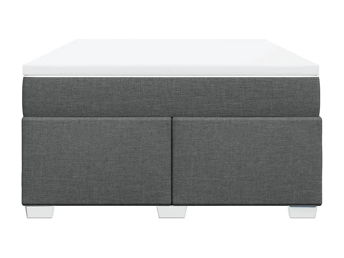 Cama box spring con colchón tela gris oscuro 160x200 cm