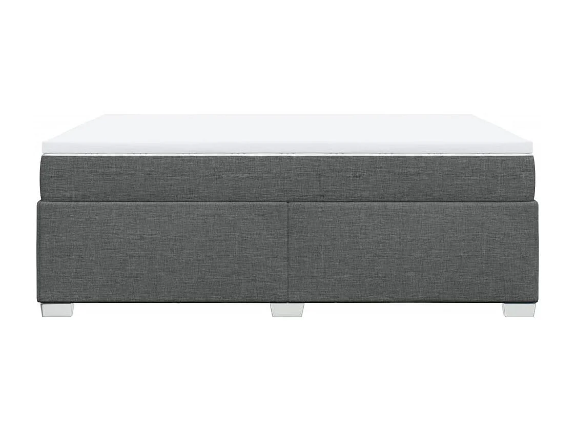 Cama box spring con colchón tela gris oscuro 160x200 cm