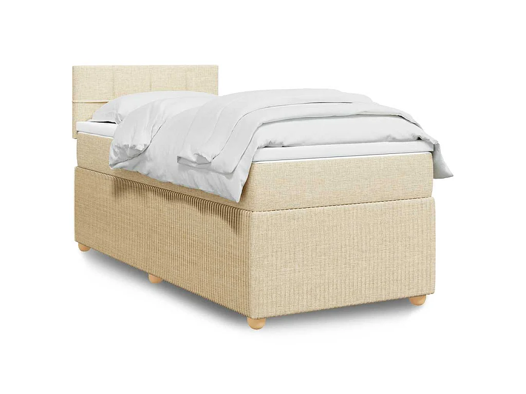 Giroletto a Molle con Materasso Crema 90x200 cm inTessuto
