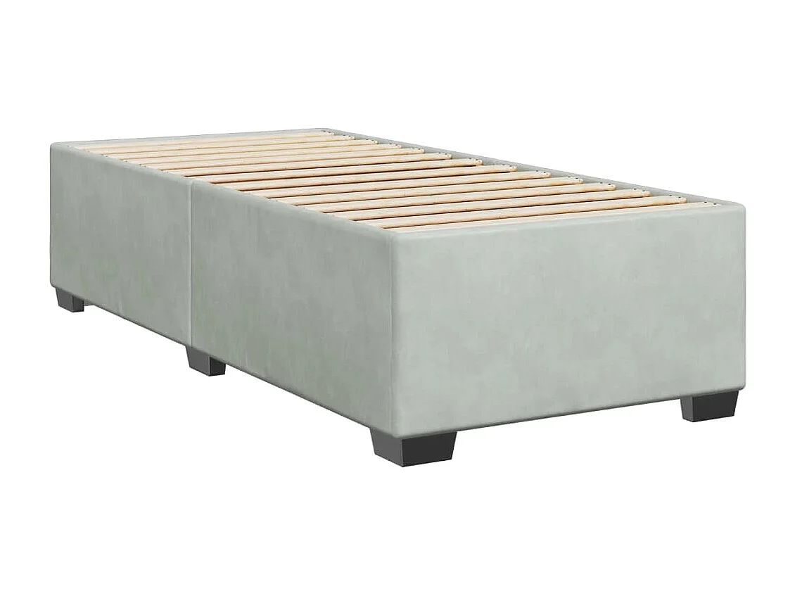 Sommier à lattes de lit et matelas Gris clair 90x200 cm Velours