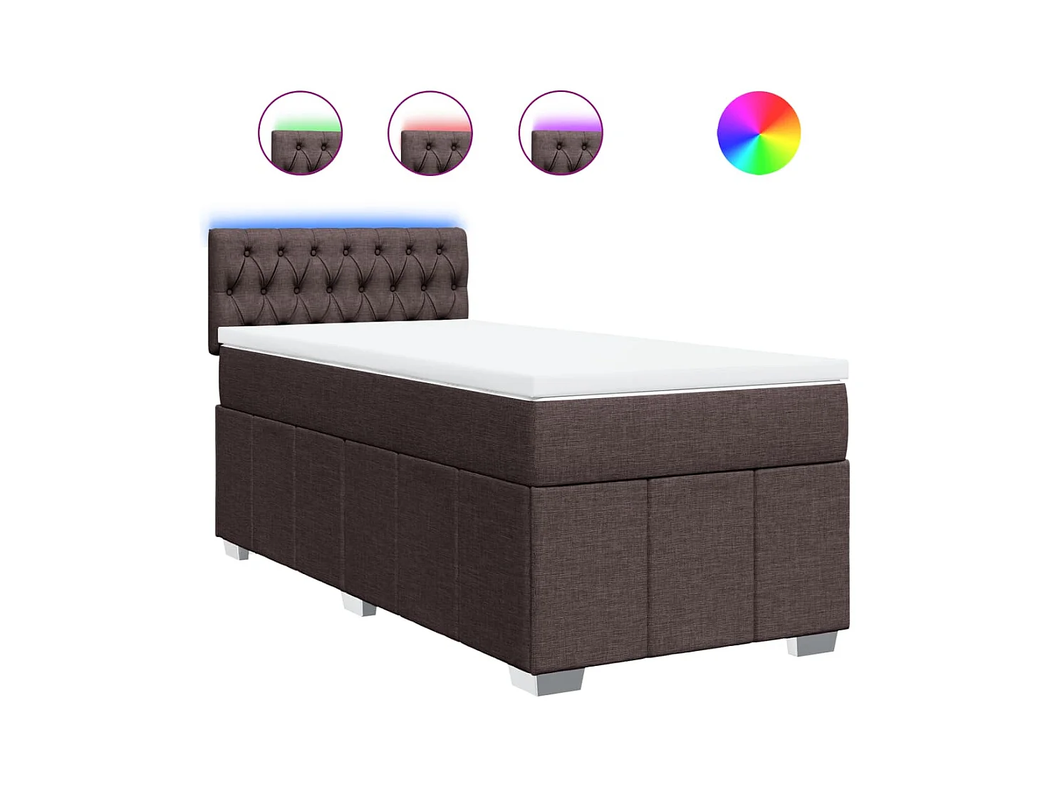 Boxspringbett mit Matratze Dunkelbraun 90x190 cm Stoff