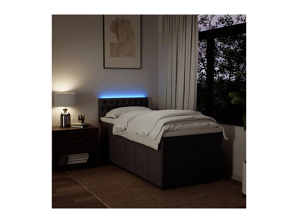 Boxspringbett mit Matratze Dunkelbraun 90x190 cm Stoff