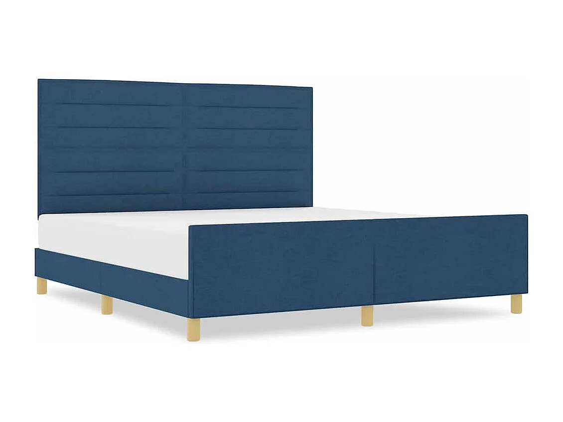 Bedframe met hoofdeinde Blauw 180 x 200 cm Stof