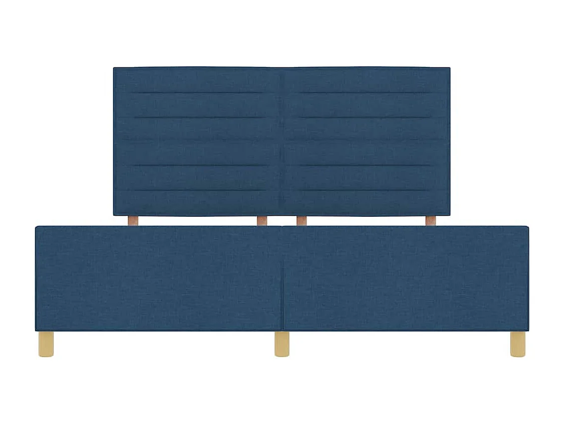 Bettgestell mit Kopfteil Blau 180 x 200 cm Stoff