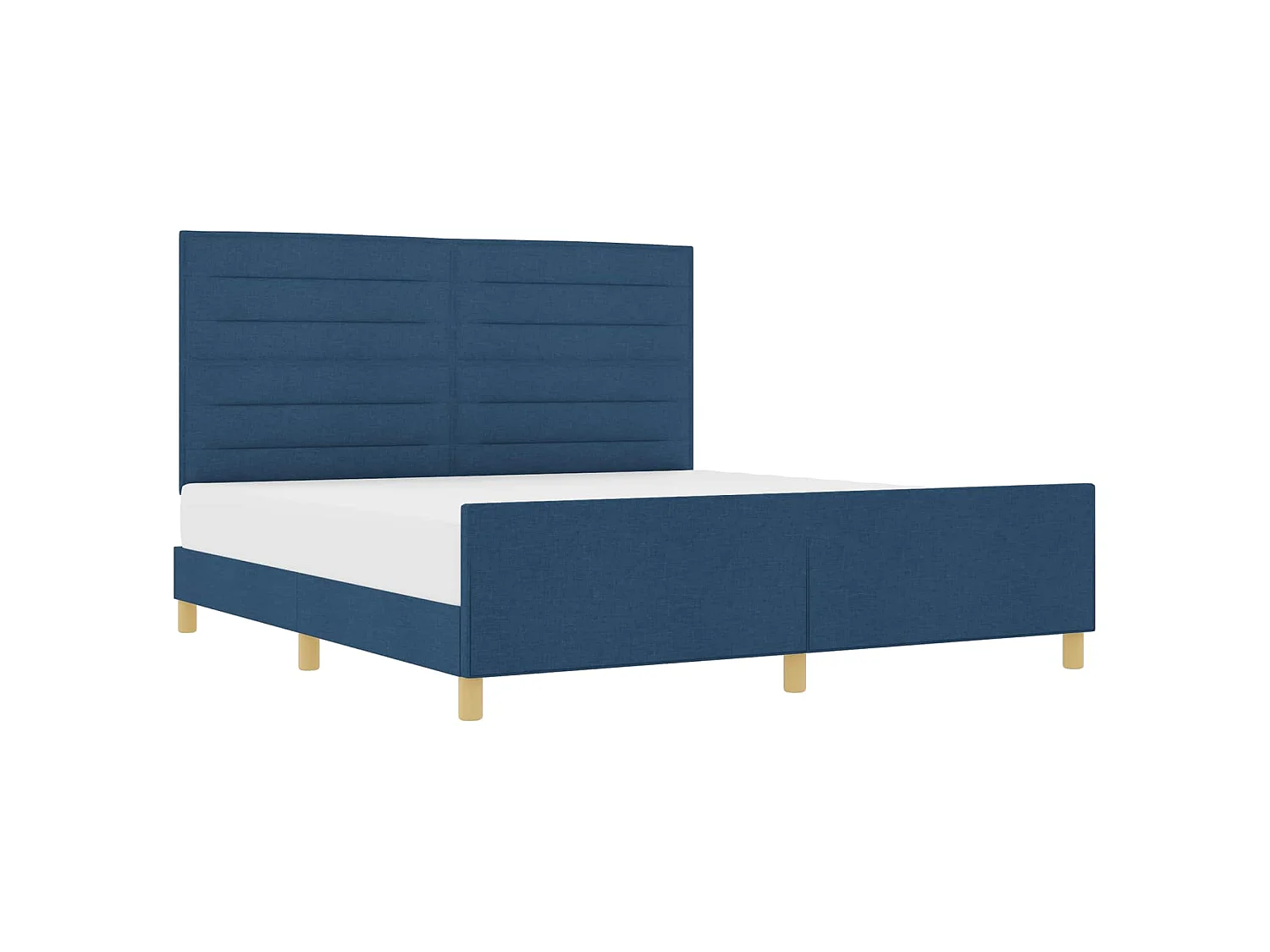 Estructura de cama con cabecera Azul 180 x 200 cm tela