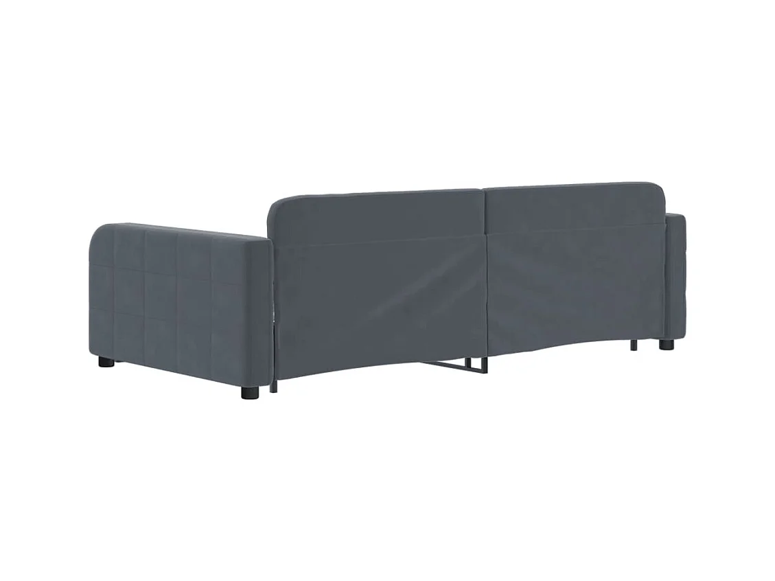 Slaapbank onderschuifbed lades 100x200 cm fluweel donkergrijs