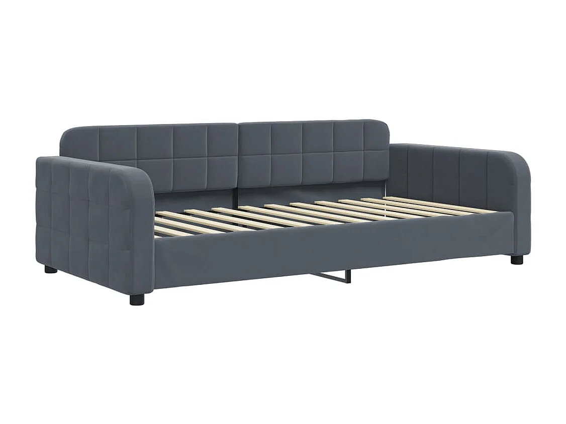 Tagesbett Ausziehbar mit Schubladen Dunkelgrau 100x200 cm Samt