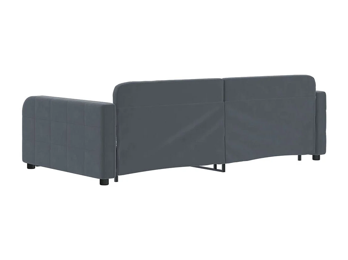 Tagesbett Ausziehbar mit Schubladen Dunkelgrau 100x200 cm Samt