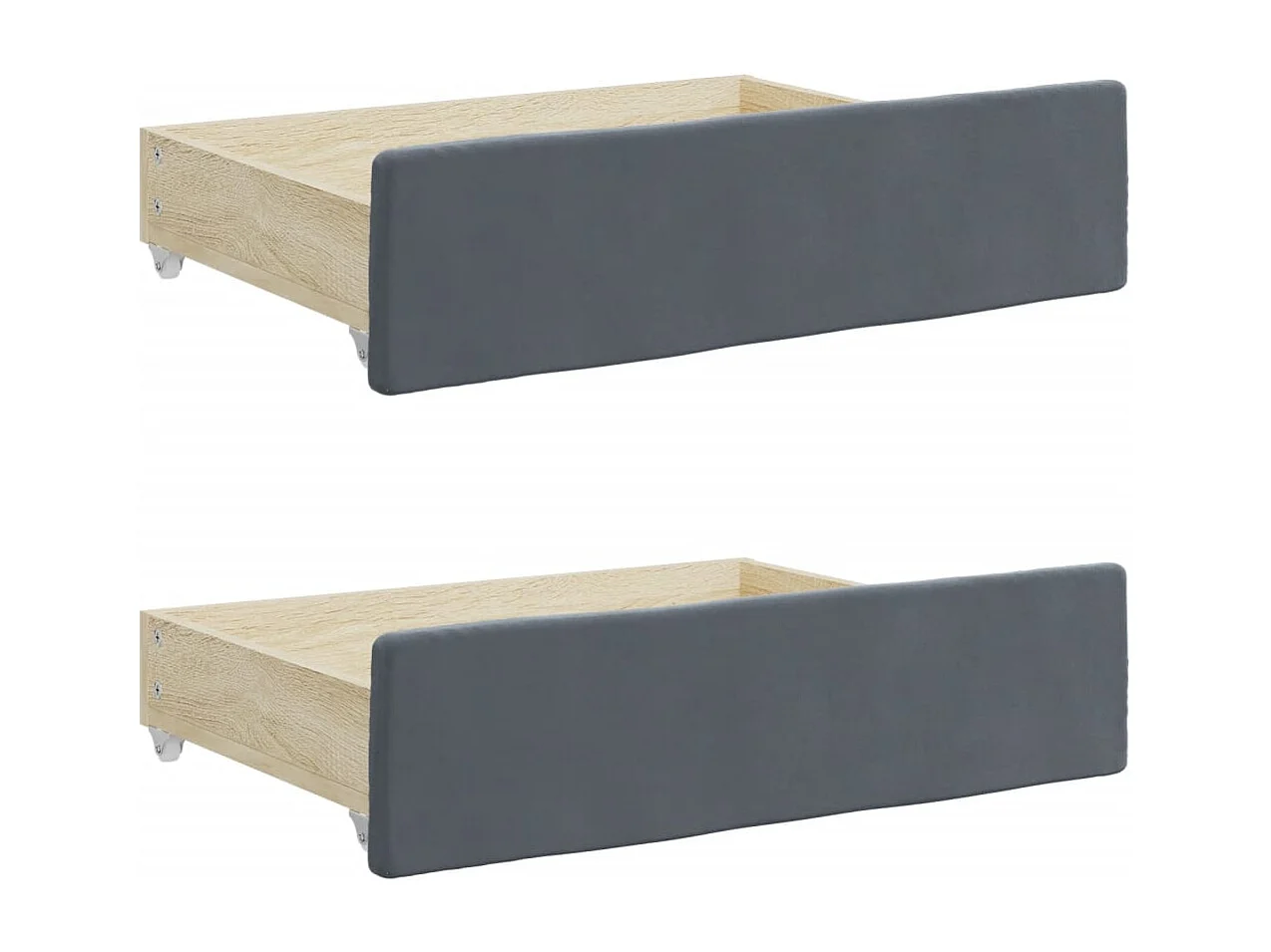 Tagesbett Ausziehbar mit Schubladen Dunkelgrau 100x200 cm Samt