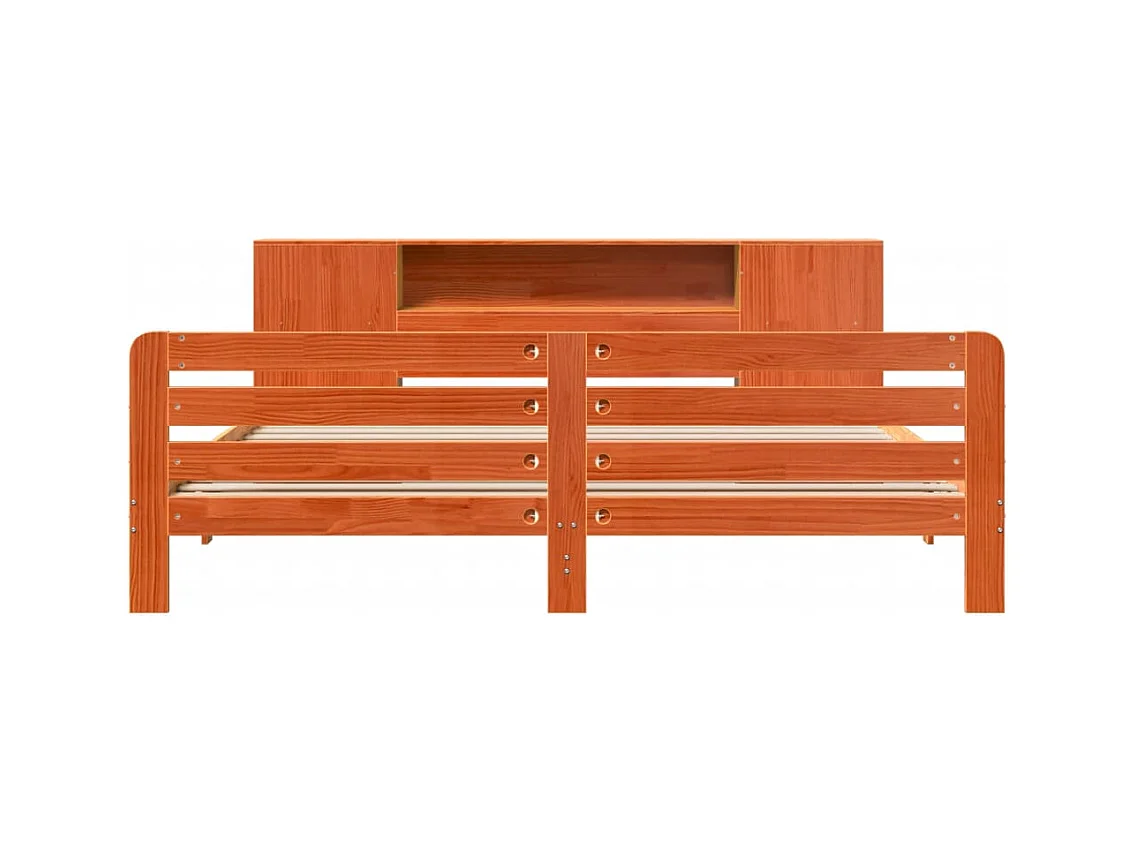 Cadre de lit sans matelas cire marron 180x200cm bois pin massif