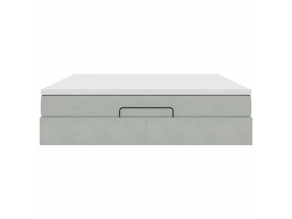 Estructura de cama otomana con colchón gris claro 180x200cm