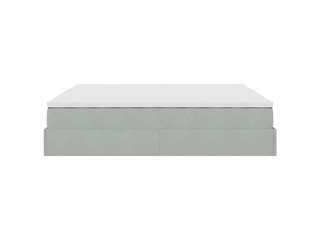 Estructura de cama otomana con colchón gris claro 180x200cm