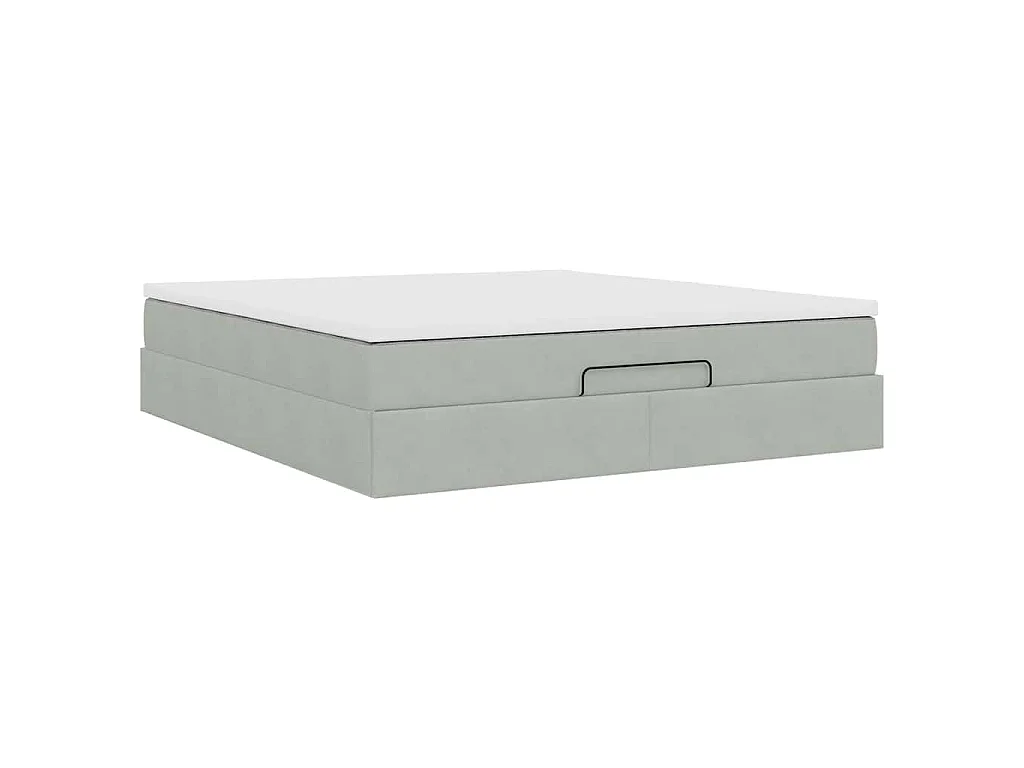 Estructura de cama otomana con colchón gris claro 180x200cm