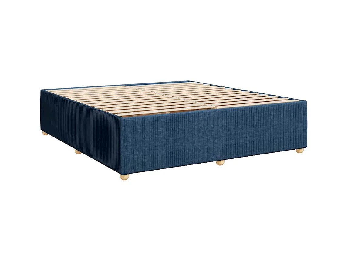 Sommier à lattes de lit avec matelas Bleu 180x200 cm Tissu