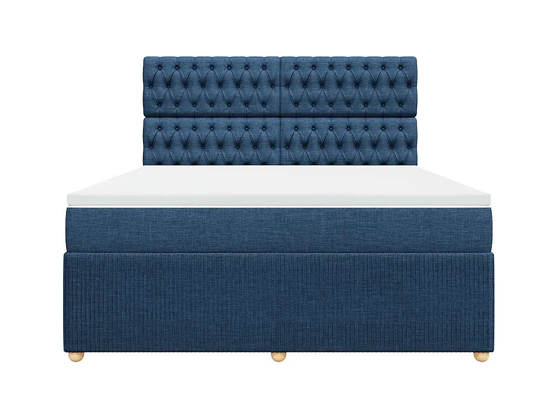 Sommier à lattes de lit avec matelas Bleu 180x200 cm Tissu