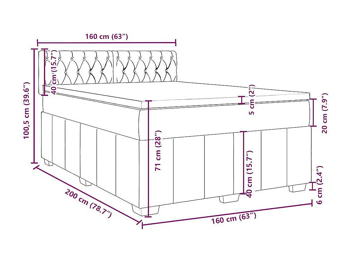 Sommier à lattes de lit avec matelas Gris clair 160x200cm Tissu