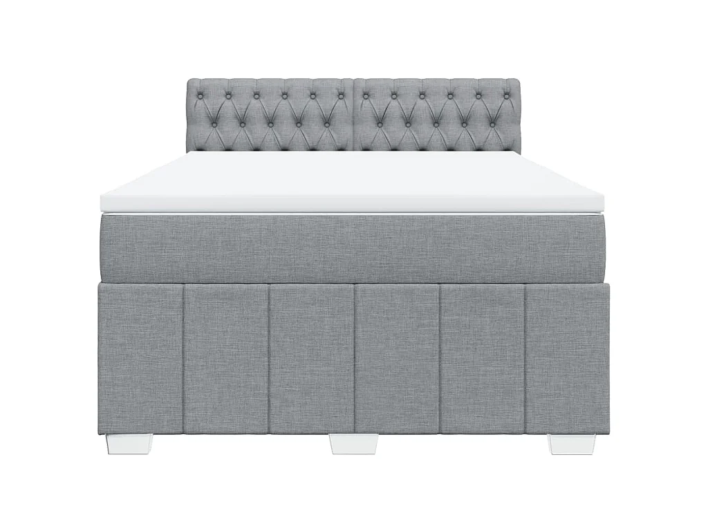 Sommier à lattes de lit avec matelas Gris clair 160x200cm Tissu