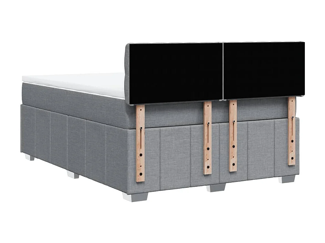 Sommier à lattes de lit avec matelas Gris clair 160x200cm Tissu