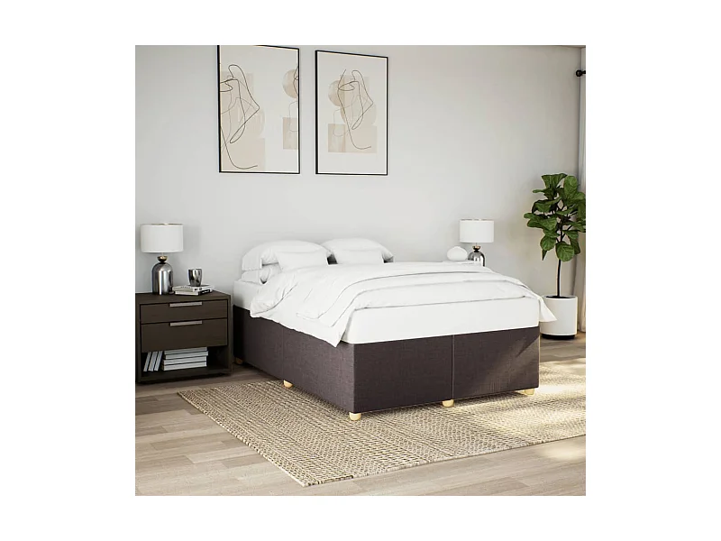 Bettgestell ohne Matratze Dunkelbraun 140x190 cm Stoff