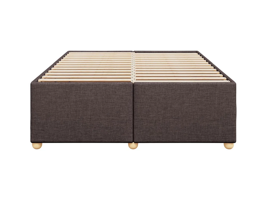 Cadre de lit sans matelas marron foncé 140x190 cm tissu