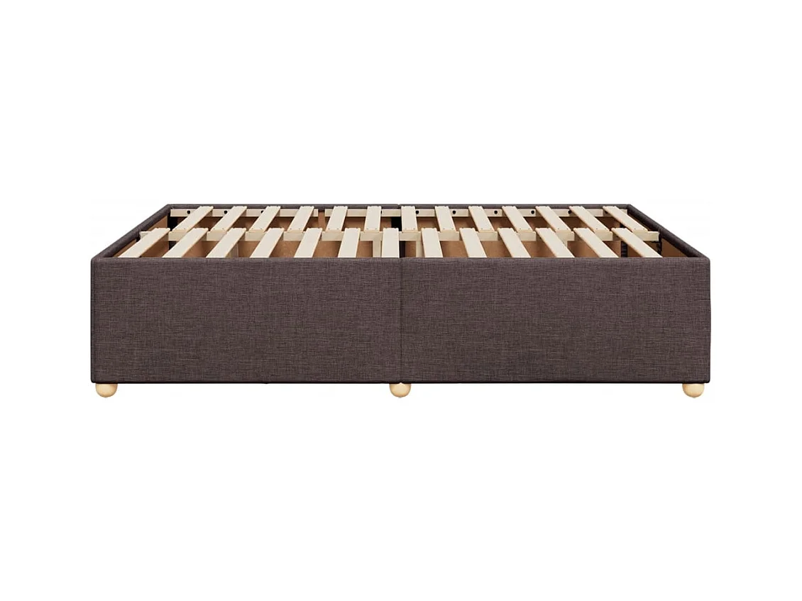 Cadre de lit sans matelas marron foncé 140x190 cm tissu