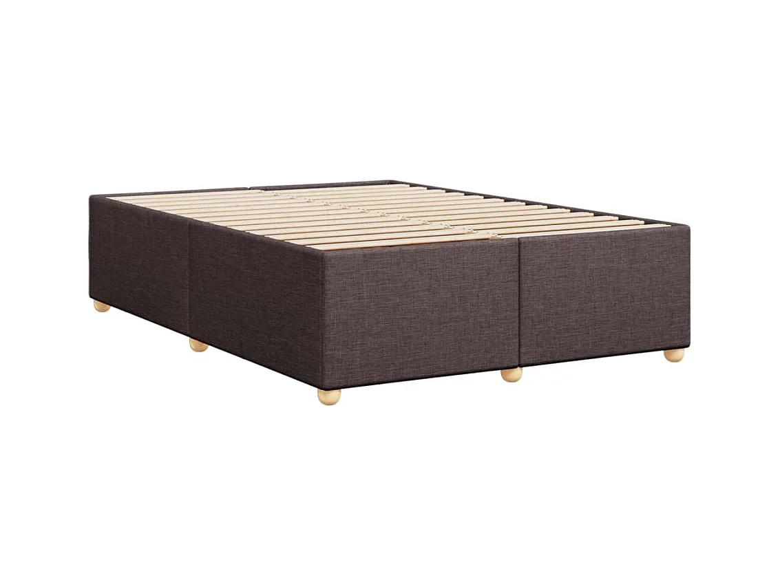 Cadre de lit sans matelas marron foncé 140x190 cm tissu